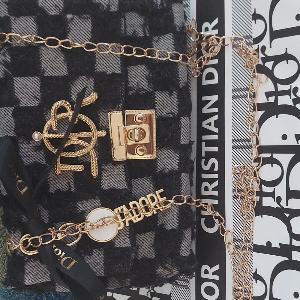 DIOR Authentic Bag Charm Upcycled Denim Crossbody Bag